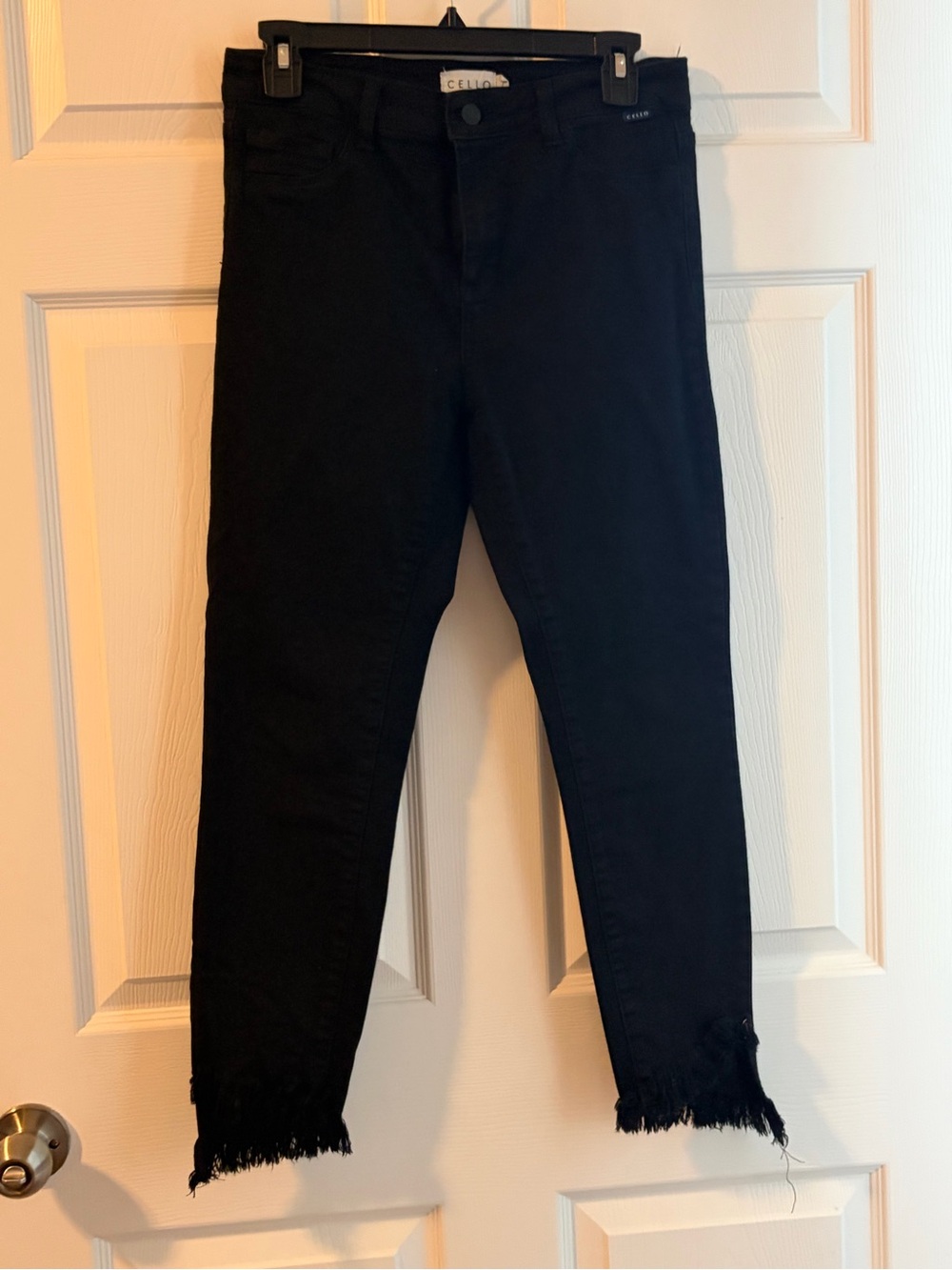 Cello Black Girls' Frayed Hem Skinny Jeans